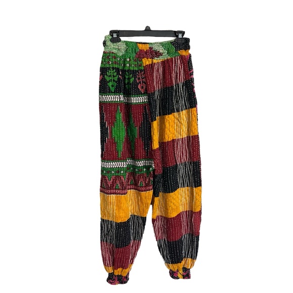 Kantha Bae quilted cotton mixed print Jagger jogger pants boho eclectic festival - Picture 2 of 10